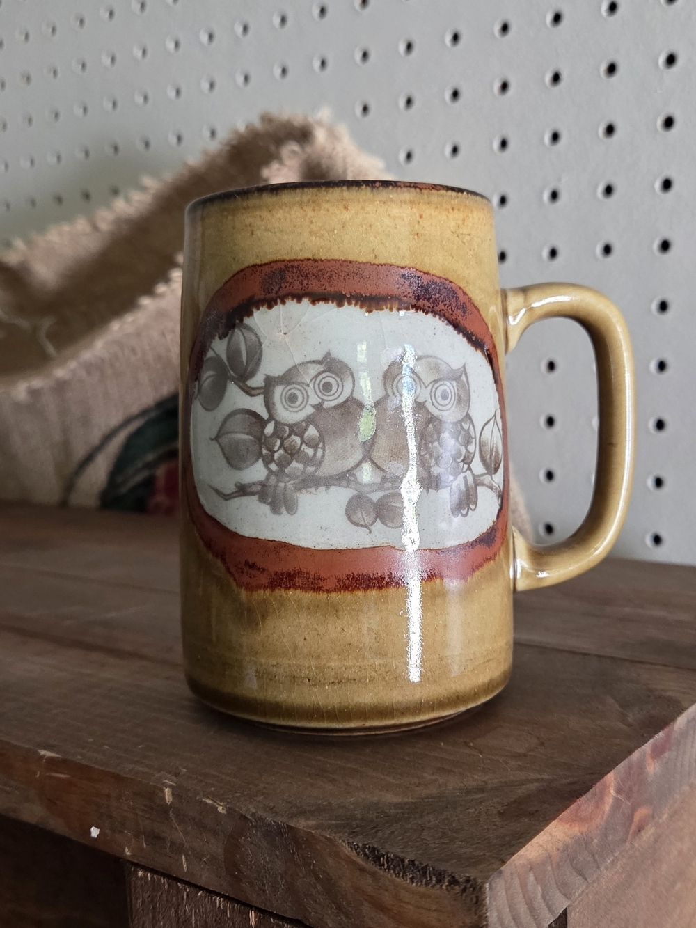 Otagiri Large Owl Ceramic Mug with Brown Accents
